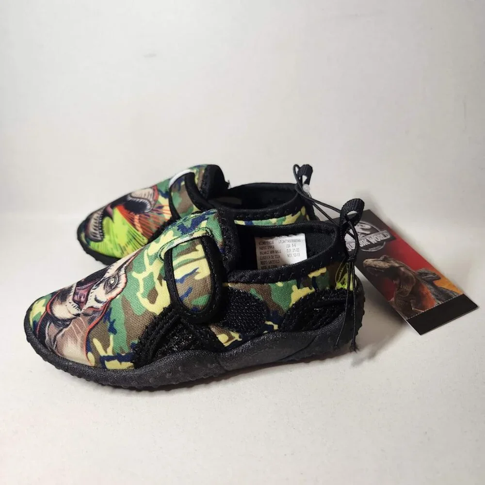 New Size 5 Jurassic Park sneakers water pool beach shoes Velcro dinosaur Toddler